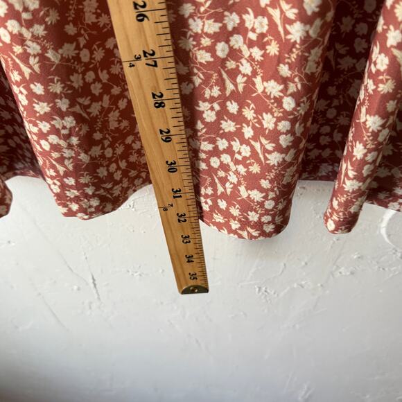 Wishlist Apparel Floral Midi Skirt Rust Clay White Flowers Large‎ Cottagecore - Picture 7 of 7